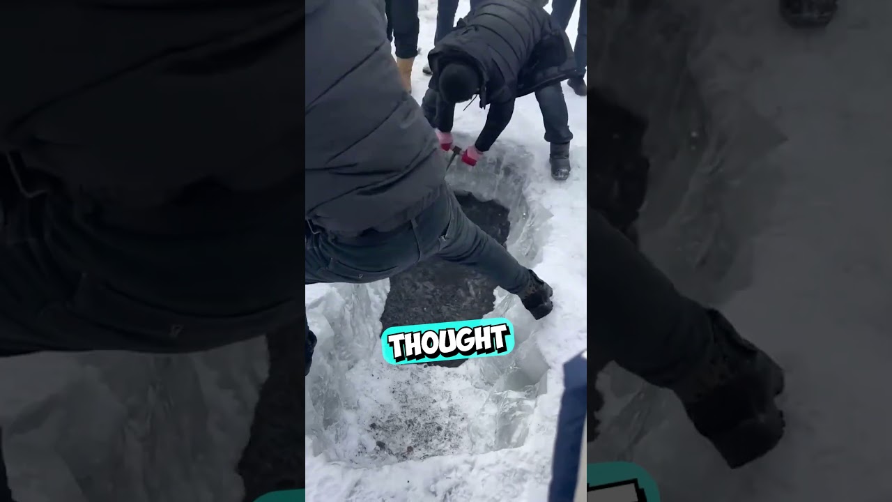 У них не было еды, поэтому они отправились ловить рыбу на замерзшее озеро 😳 #шорты