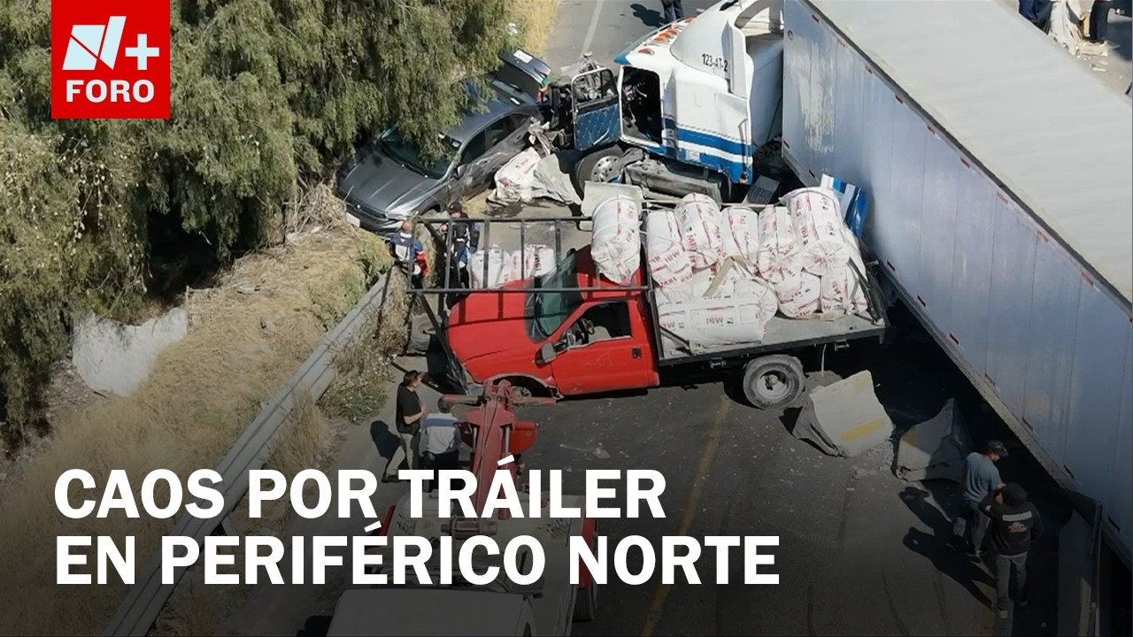 Tráiler Choca contra Auto en el Periférico Norte, Edomex; Así Ocurrió Accidente