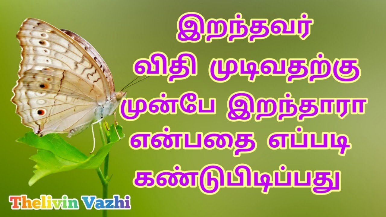 இறந்தவர் விதி முடிந்து இறந்தாரா விதி முடிவதற்கு முன்பே இறந்தாரா என்பதை எப்படி கண்டுபிடிப்பது?