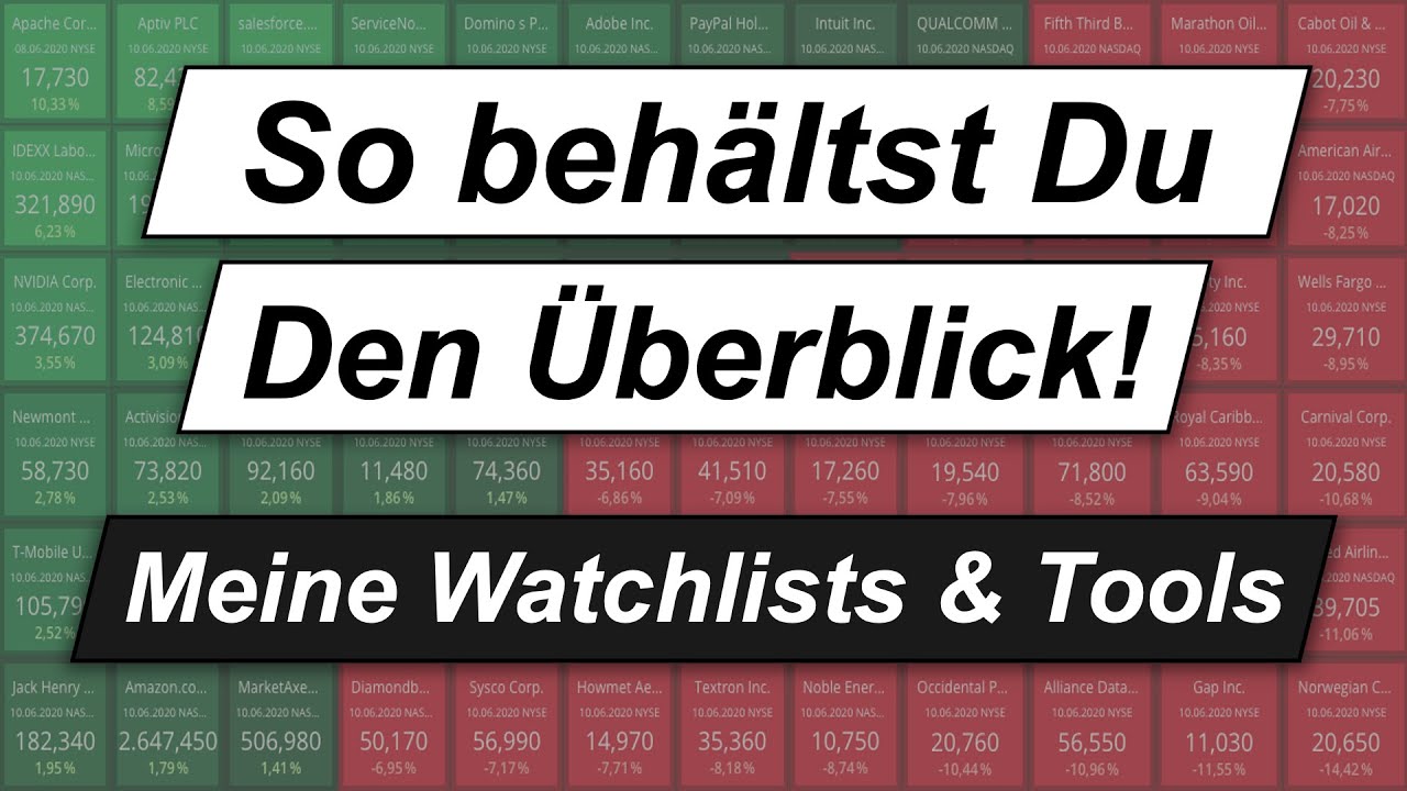 Meine n&auml;chsten Aktien-K&auml;ufe: Watchlists, Charts & Tools