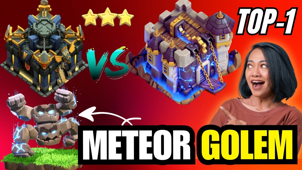 TH16 vs TH17 3 STAR ⭐ Meteor Golem Attack Strategy | Clash of Clans | GAMING ASHOK