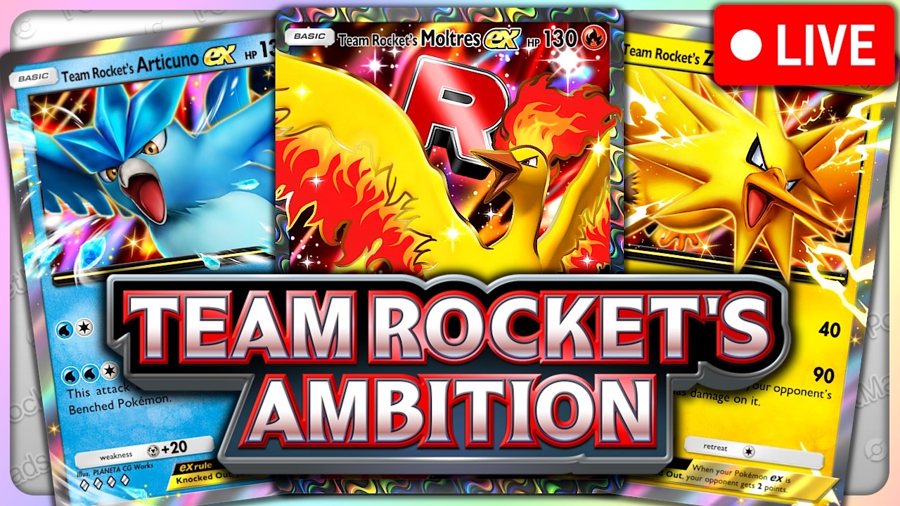 🔴 *LIVE* TEAM ROCKET'S AMBITION RELEASE STREAM!!! | Pok&eacute;mon TCG Pocket