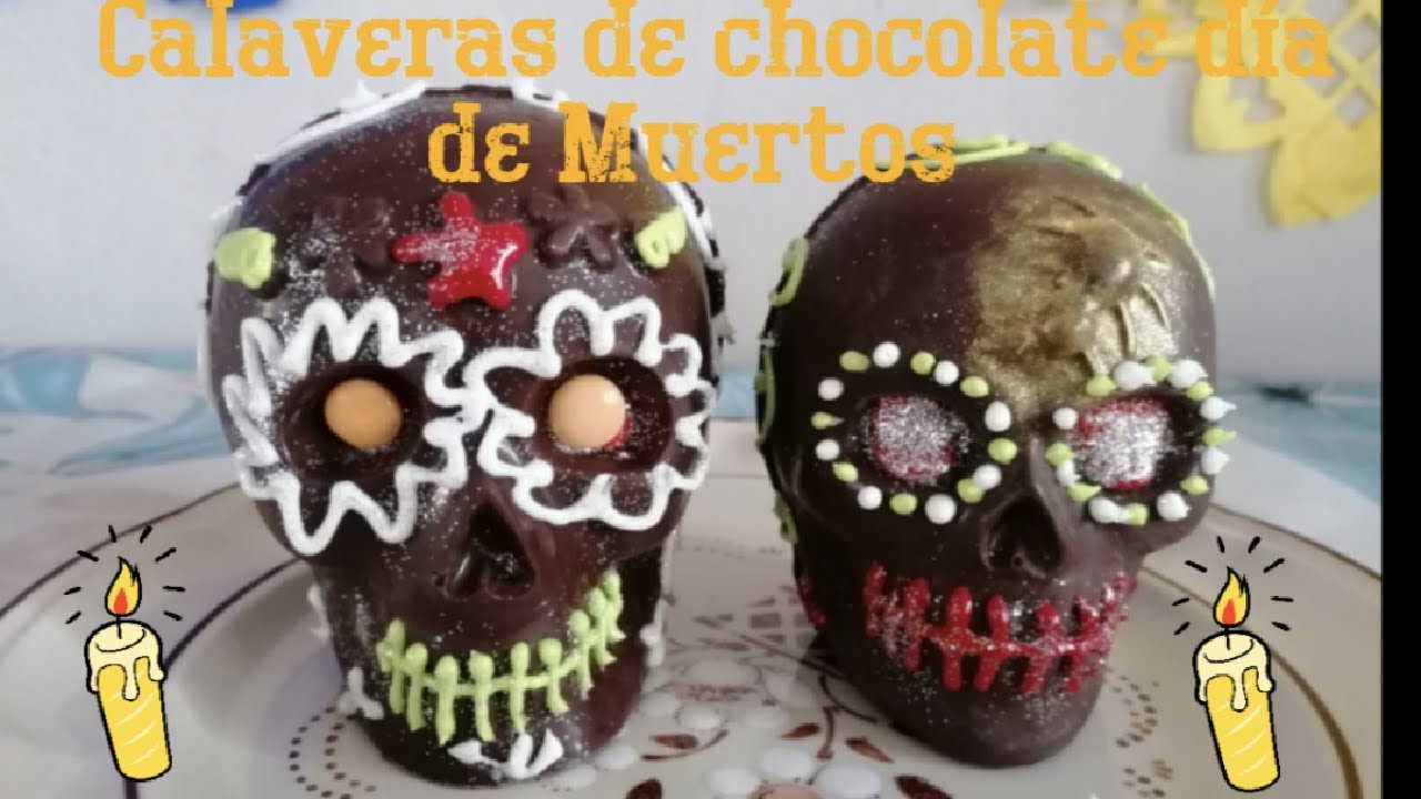 Como hacer calaveras de chocolate para el día de muertos/#postreviral☠️🙏👍