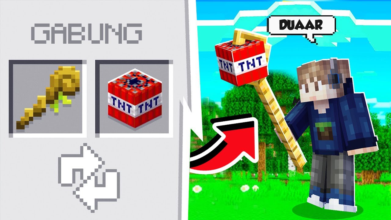 MINECRAFT TAPI KITA BISA GABUNGIN TONGKAT SIHIR DENGAN SEMUA BARANG DI MINECRAFT!!!