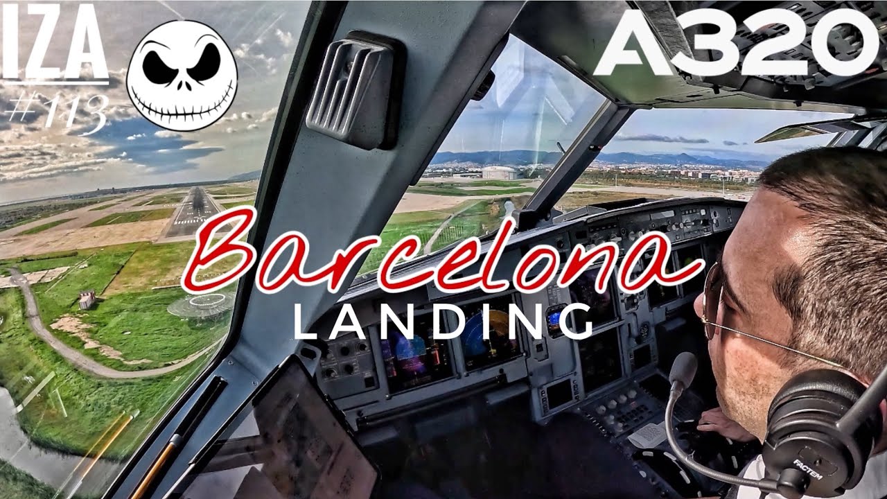 A320 BCN 🇪🇸 Барселона | ПОСАДКА 24R | 4K-обзор кабины | Связь с диспетчером и экипажем