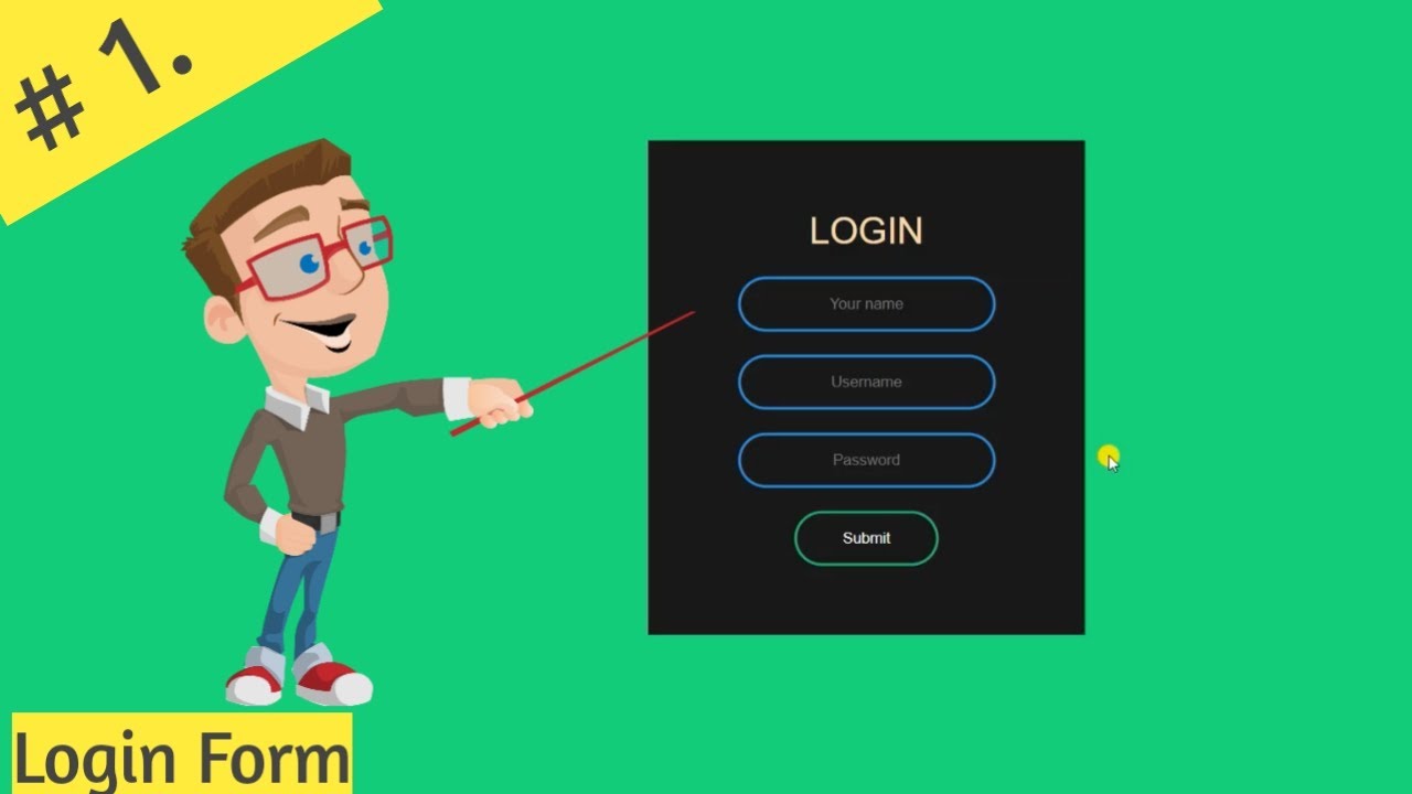How To Create Login Form Using HTML & CSS - Step by Step  | Web design |