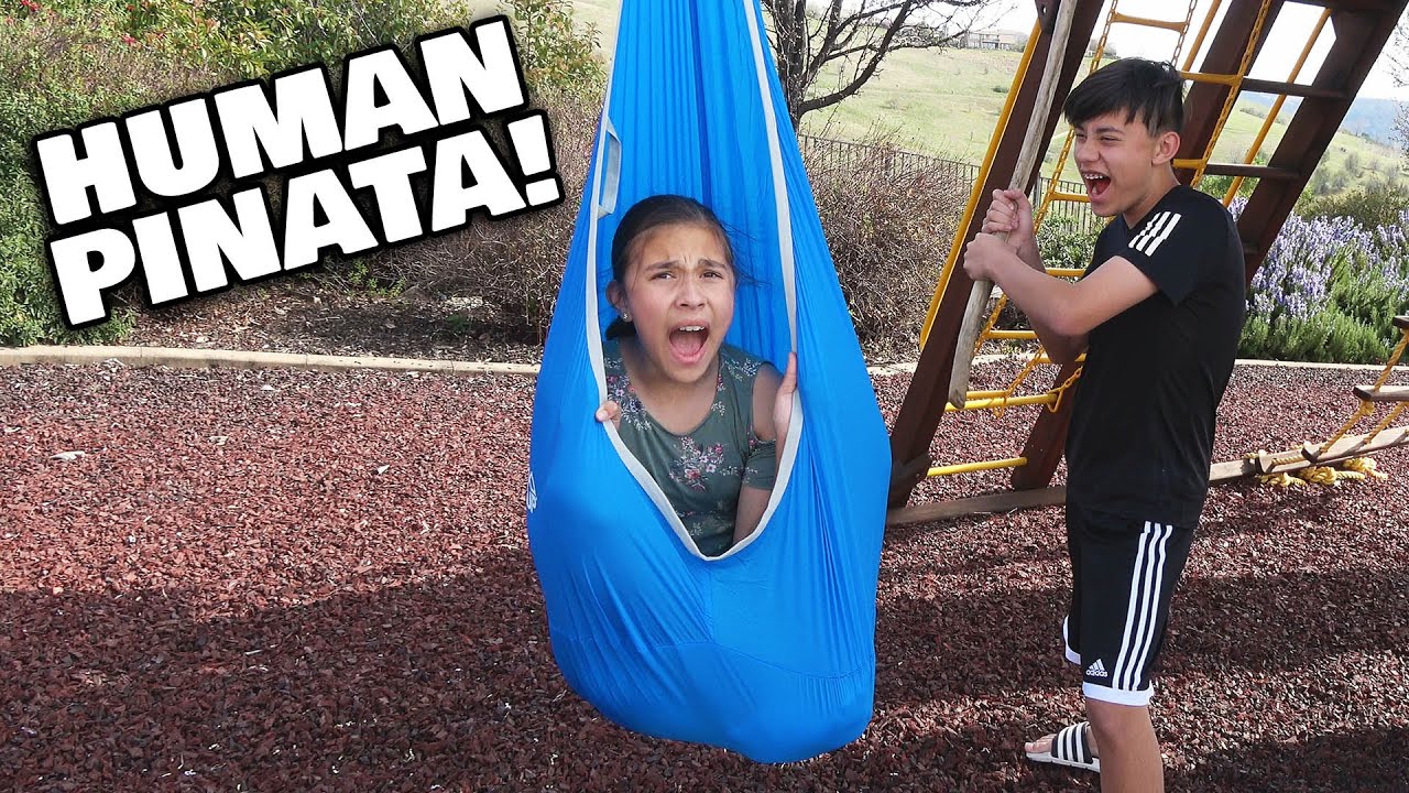 I AM A HUMAN PIÑATA!!! Stuck in a Hanging Cocoon Chair from Walmart!