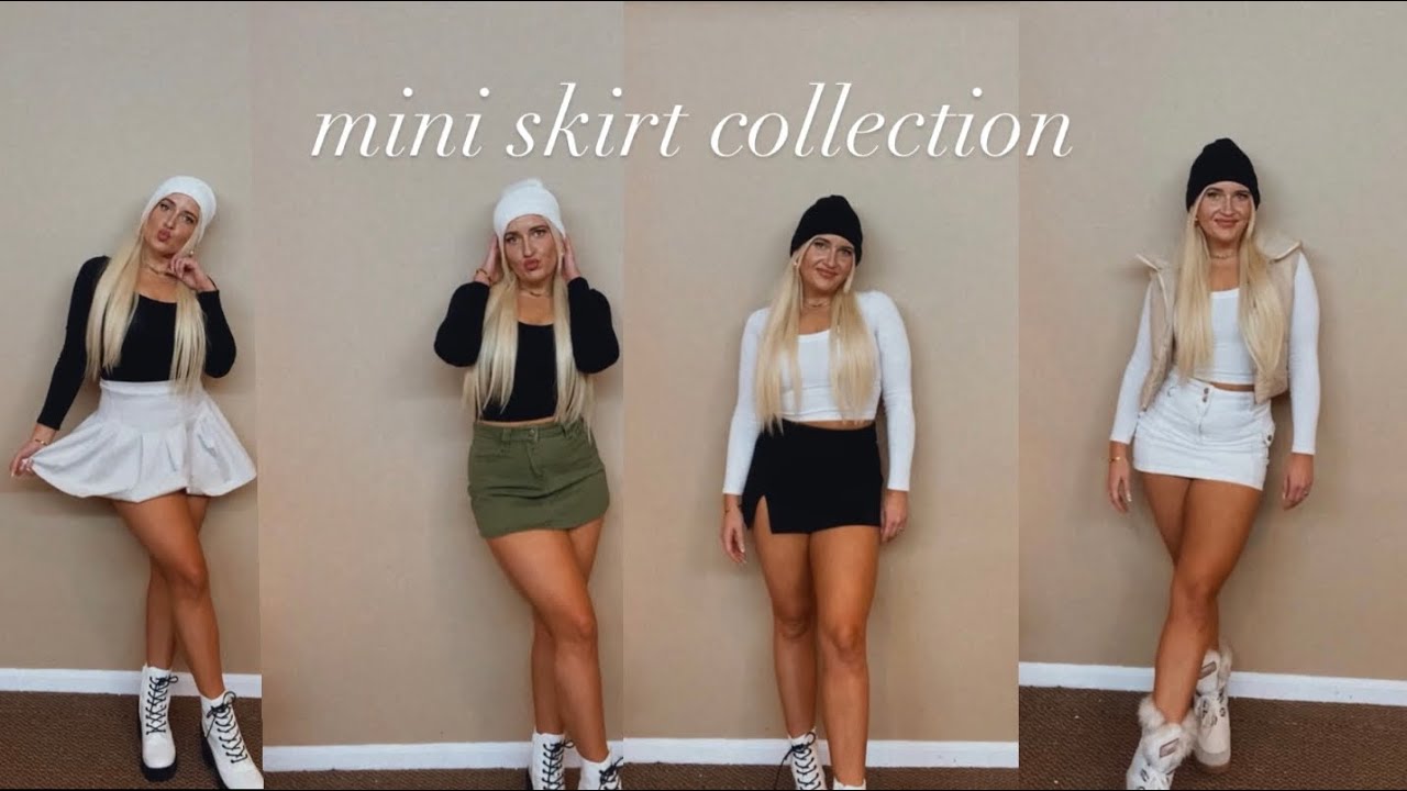 winter mini skirt try on collective haul