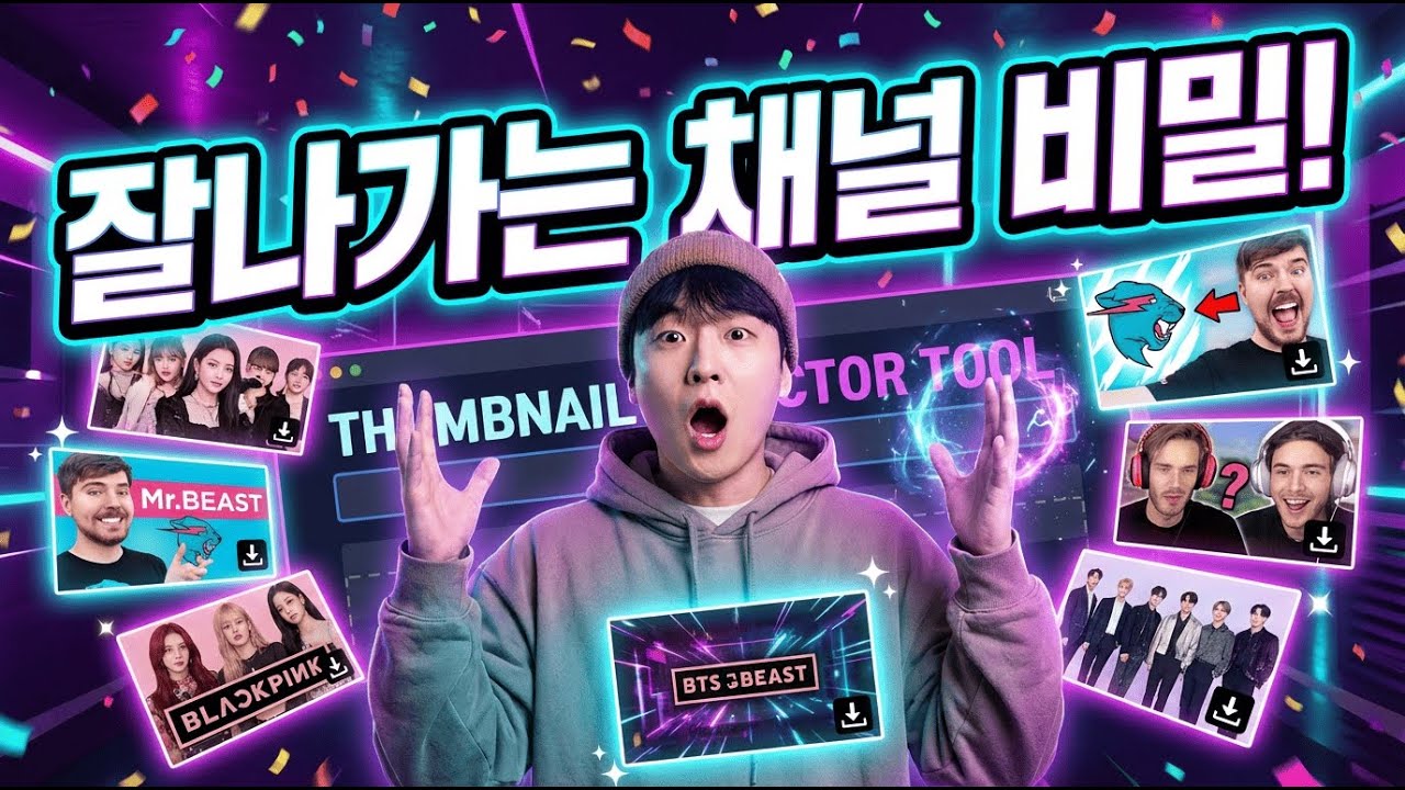 잘 나가는 채널의 비밀! 썸네일 1초 만에 훔쳐보는(?) 마법의 도구 공개 | 유튜브 썸네일 고화질 추출기 사용법 | AI에 날개를 달다 | 노가다헌터 | 정진일