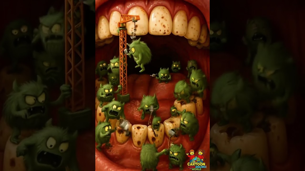 This is what happens when you don&rsquo;t brush your teeth &mdash; germ attack! #BrushYourTeeth #FunnyAnimation