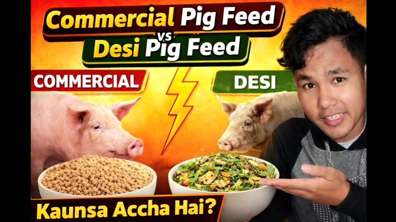 commercial pig feed vs desi pig feed kounsa acha hy?