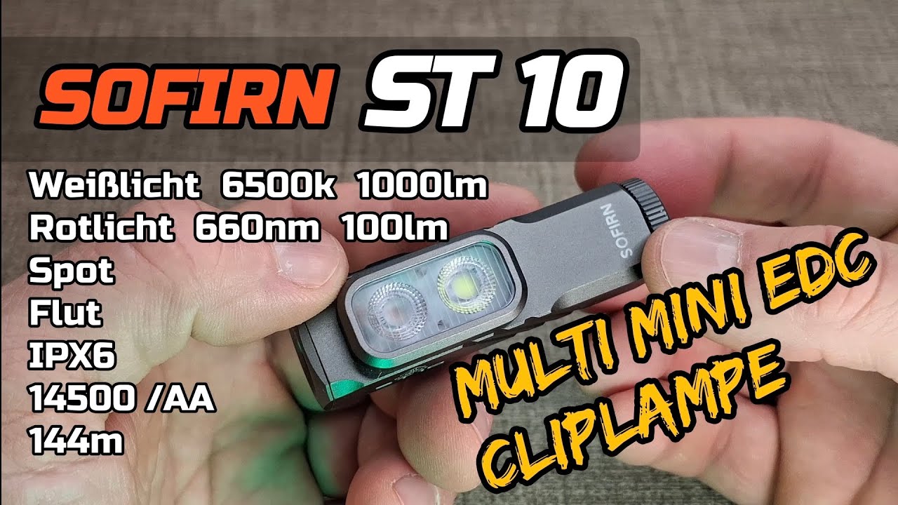 Review Sofirn ST10 EDC Mini Multi Cliplampe LED Taschenlampe Rotlicht flashlight Test Camping Tool
