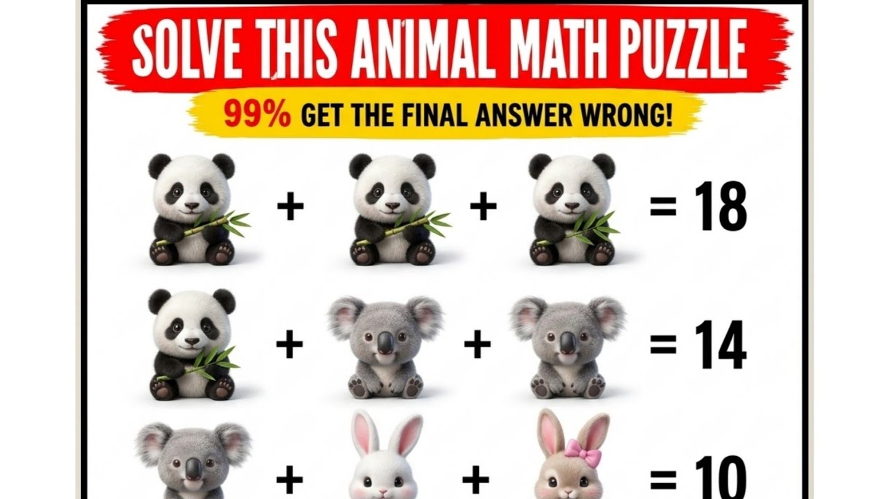 99% Fail These Animal Math Puzzles! Can You Solve Them All?