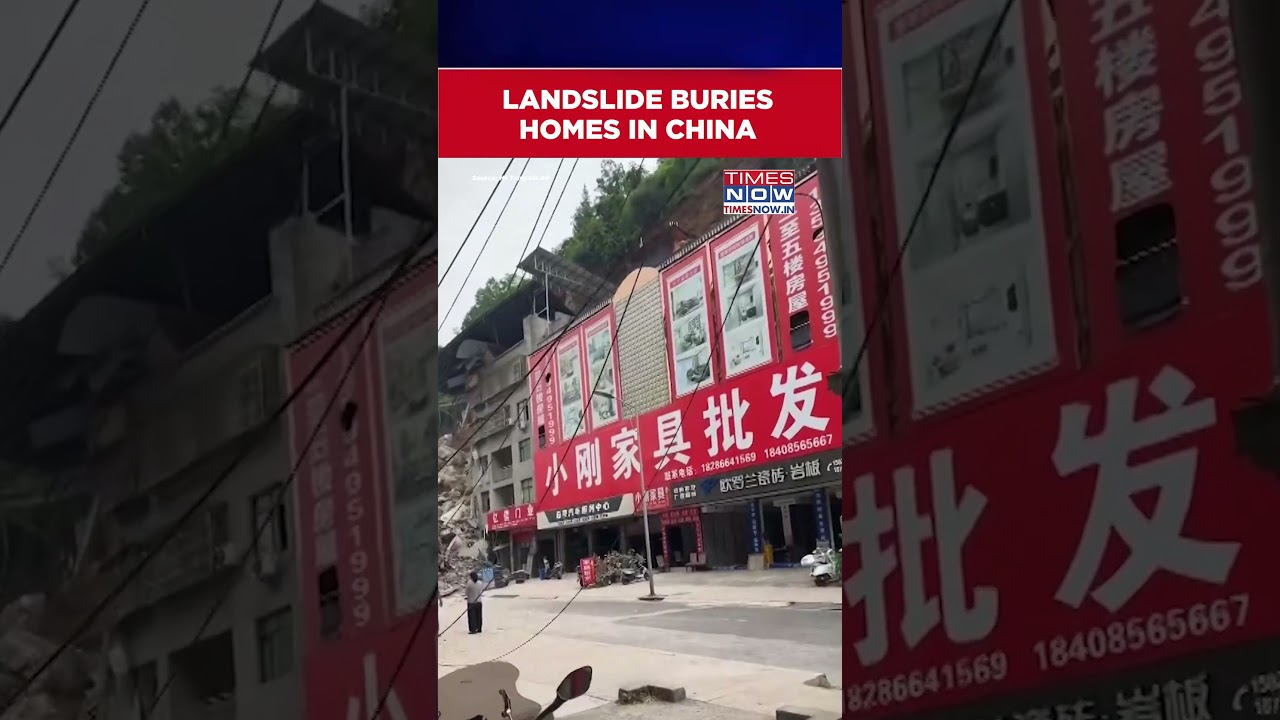 Landslide Buries Residential Buildings In Southwest China; Evacuation On #shorts #viralvideo