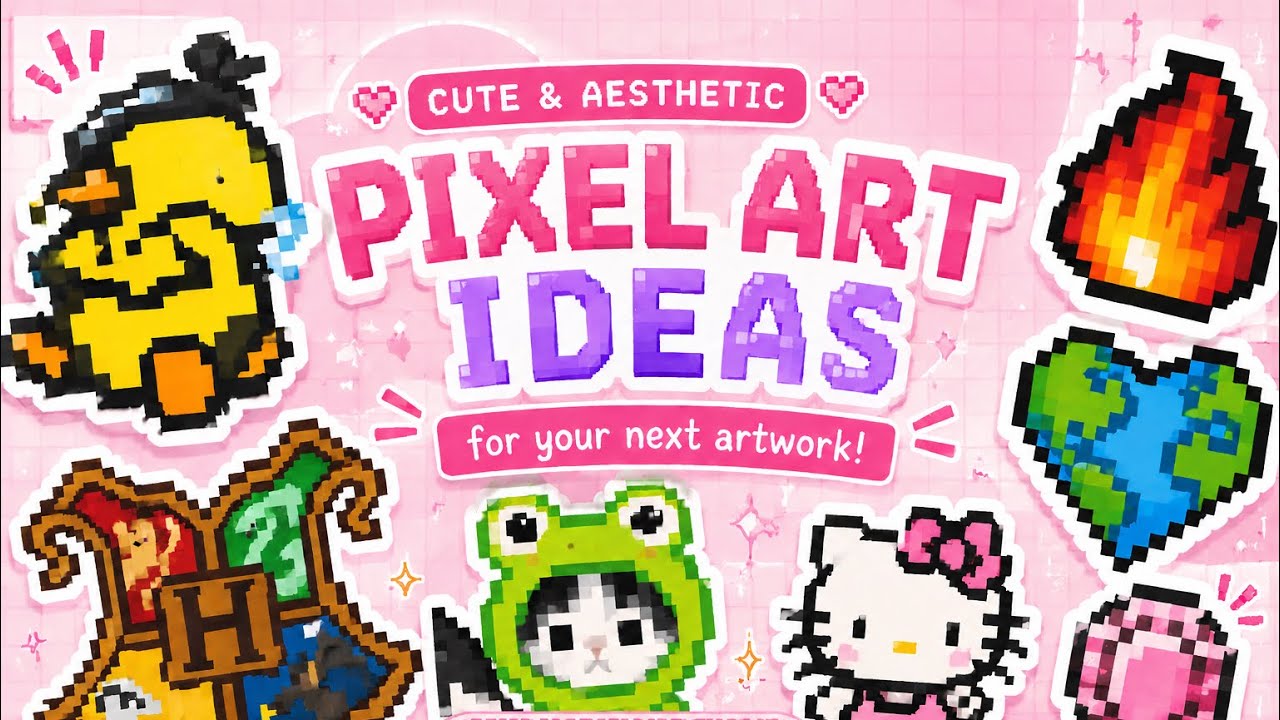 Cute & Aesthetic Pixel Art Ideas you need to try 🎀✨🩷 | @Sakurabitx | #pixelart #art #fyp #diy 