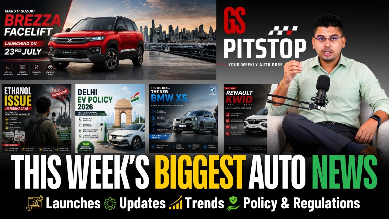 Brezza Facelift,Sierra EV,BMW X5,Delhi EV & Ethanol | This Week's Biggest Auto News | GS Pitstop #01