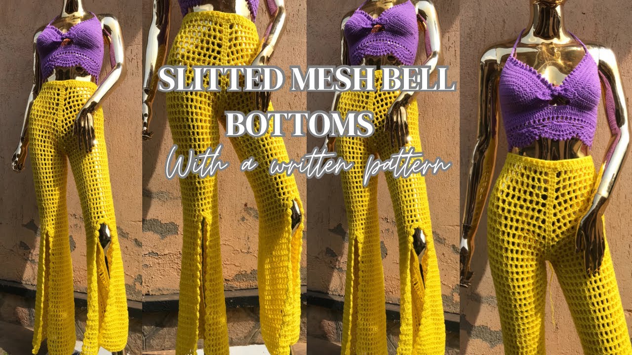 crochet slitted bell bottoms