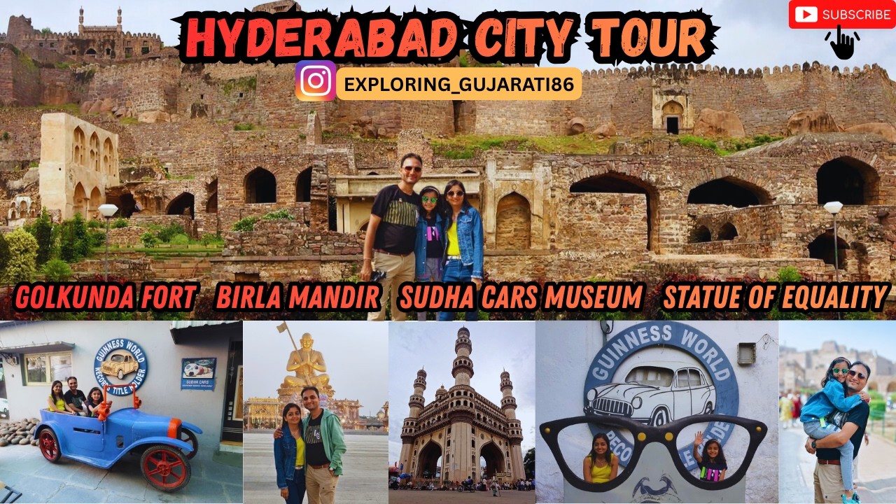 Hyderabad City Tour | Golkunda Fort | Birla Mandir | Sudha Cars Museum | Statue of Equality