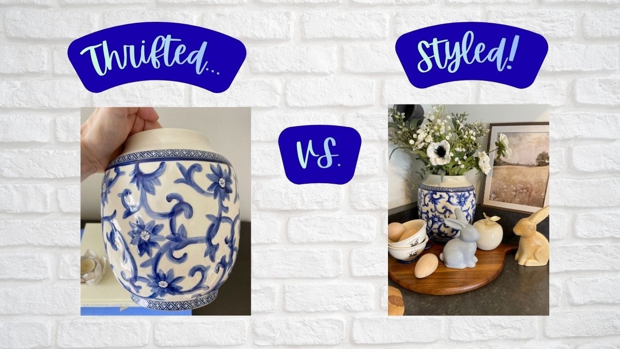 How I styled my Thrifted Vase | Decorating a Cozy Kitchen Corner for Spring and Easter
