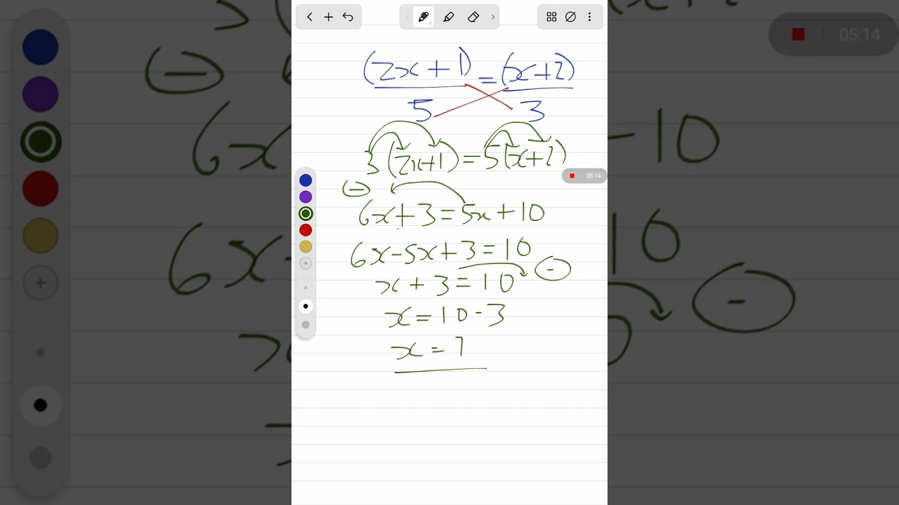Solving for x with denominators