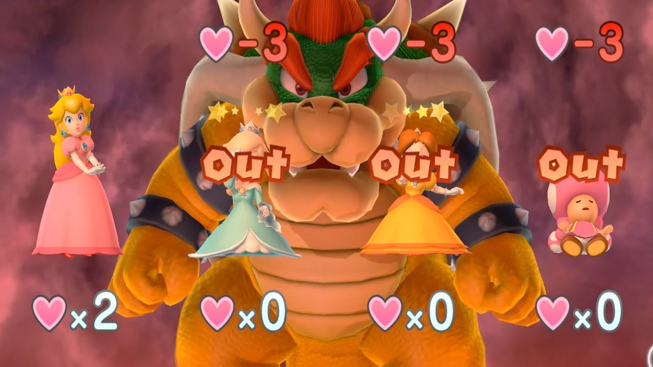 Mario Party 10 - Whimsical Waters - Peach vs Daisy vs Rosalina vs Toadette (Bowser Party)