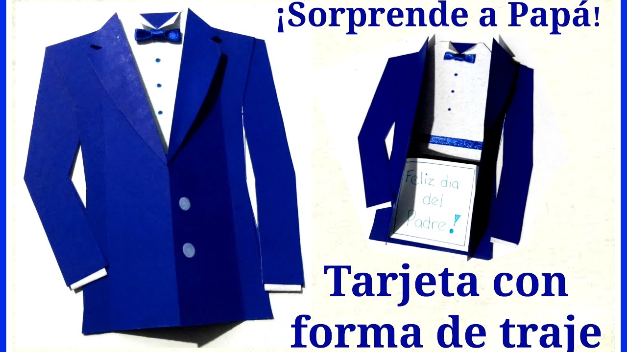 TARJETA CON FORMA DE TRAJE | DIA DEL PADRE | FÁCIL