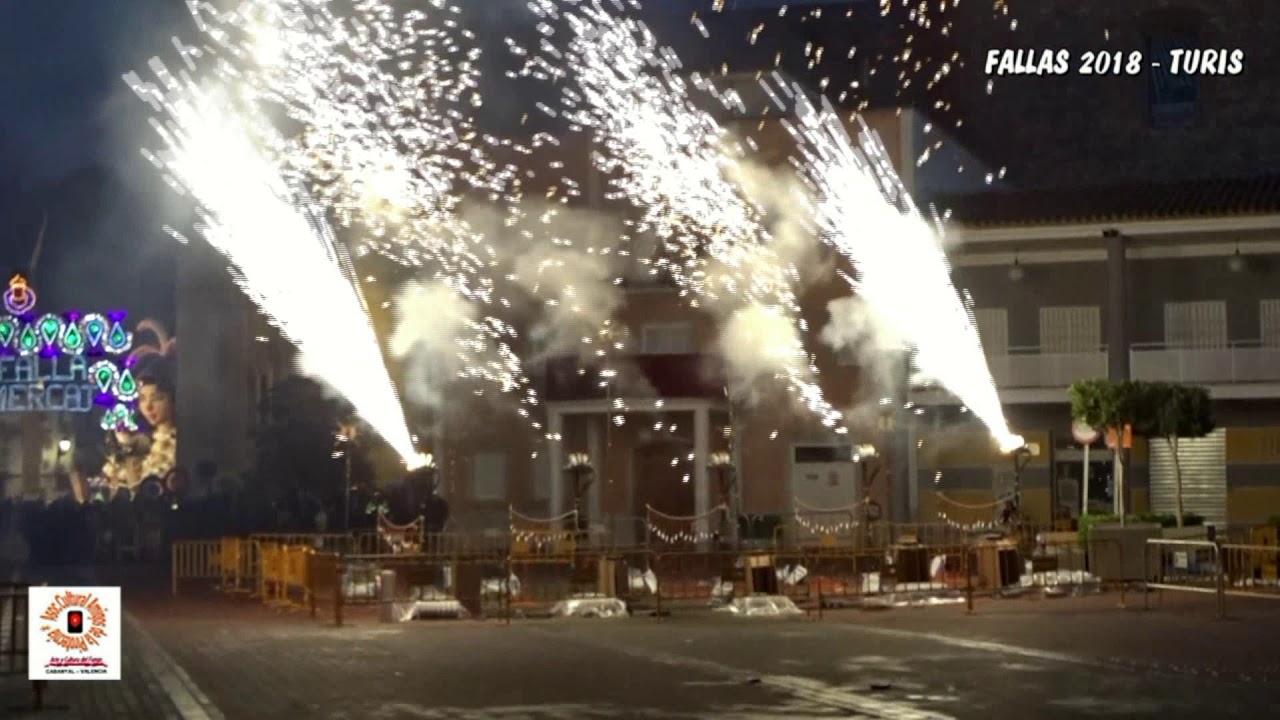 CIERRE CABALGATA DEL FUEGO FALLAS TURIS 2018 PIROTECNIA RICARDO CABALLER RICASA