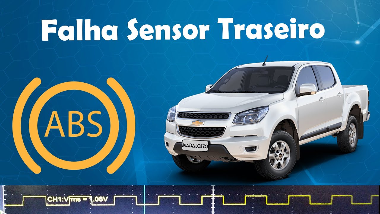Falha ABS S10 - Sensor traseiro falha intermitente e continua - Diagnóstico Osciloscópio - Solução