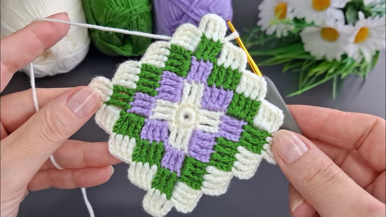 Fabulous easy crocheted blanket motif making✅️Tığ işi kolay örgü battaniye motif yapımı