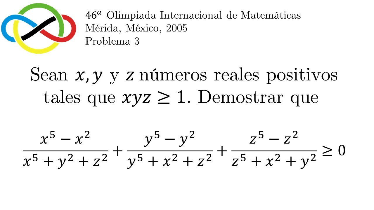 Sobre la desigualdad de Cauchy-Schwarz | IMO 2005