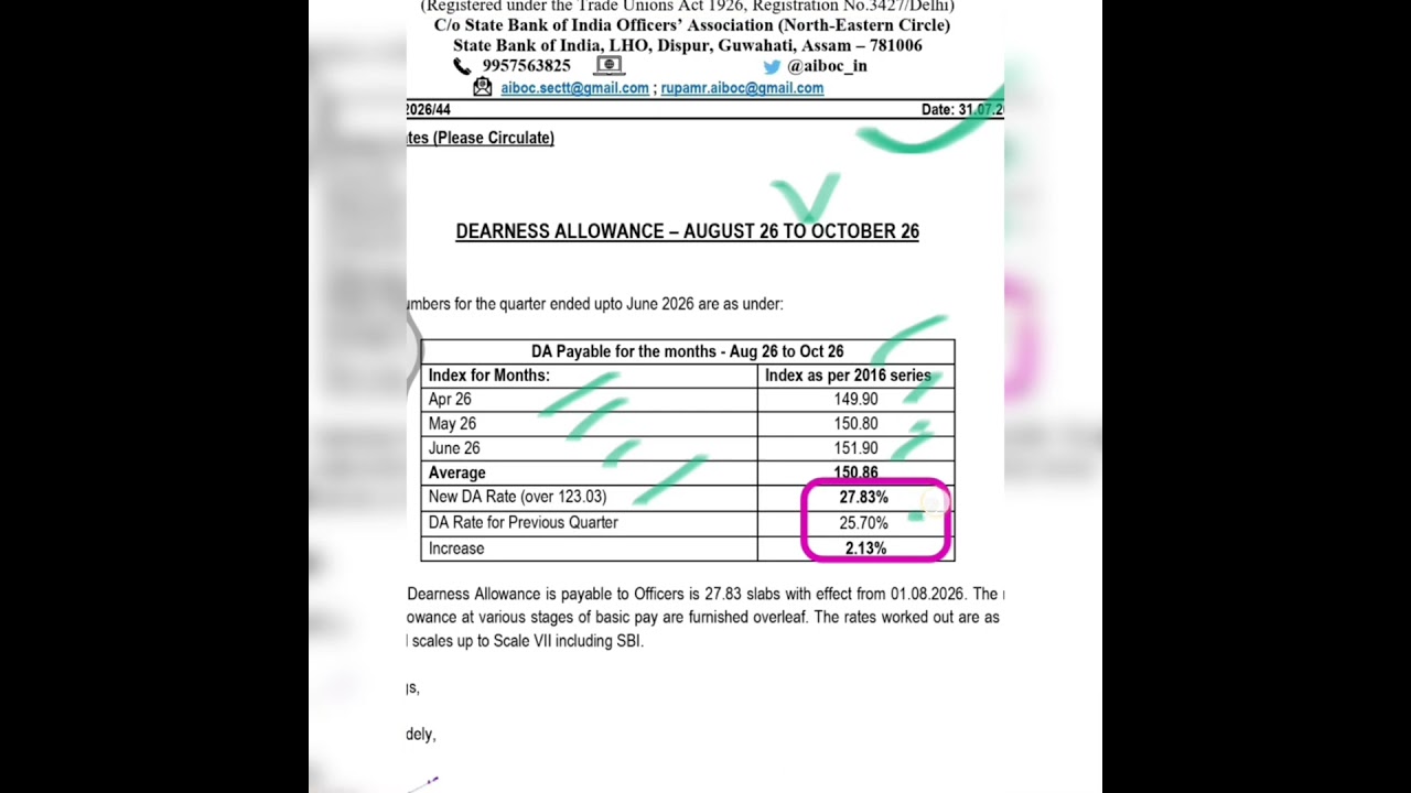 Good News for Bank employees #DAincreased #exservicemanbanker #sbipo #ibps #rrb #sbija