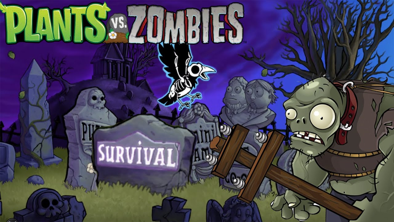 Plants vs. Zombies [PS3] ALL Survival Mode Walkthrough Gameplay