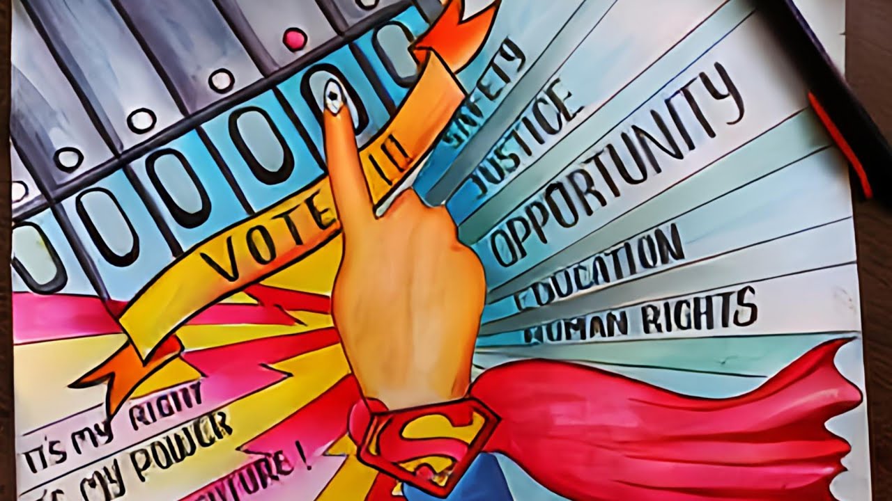 My vote is my right drawing. My vote is my future power of one vote poster making #myvotemyright.