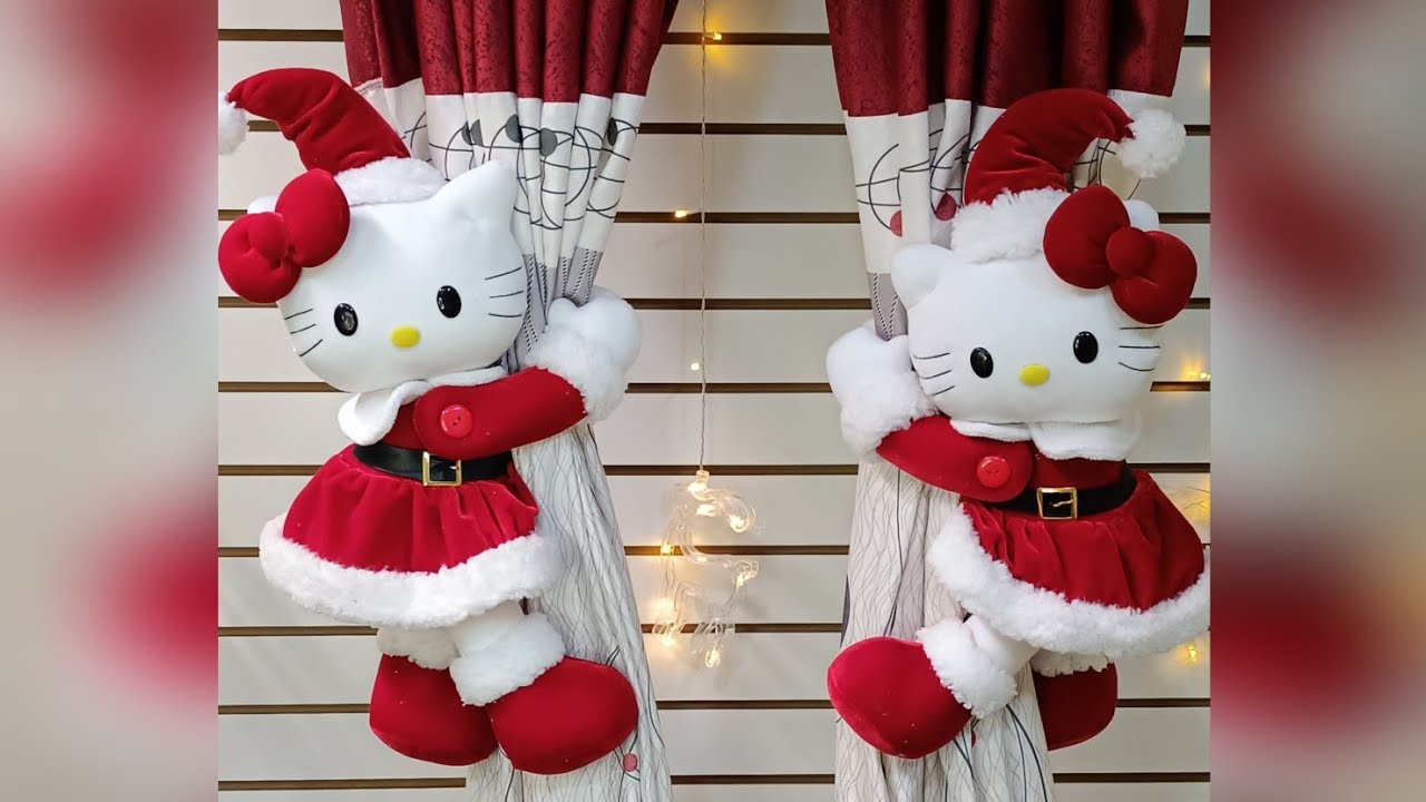 Cortinero navideño de Hello Kitty 😸🎄