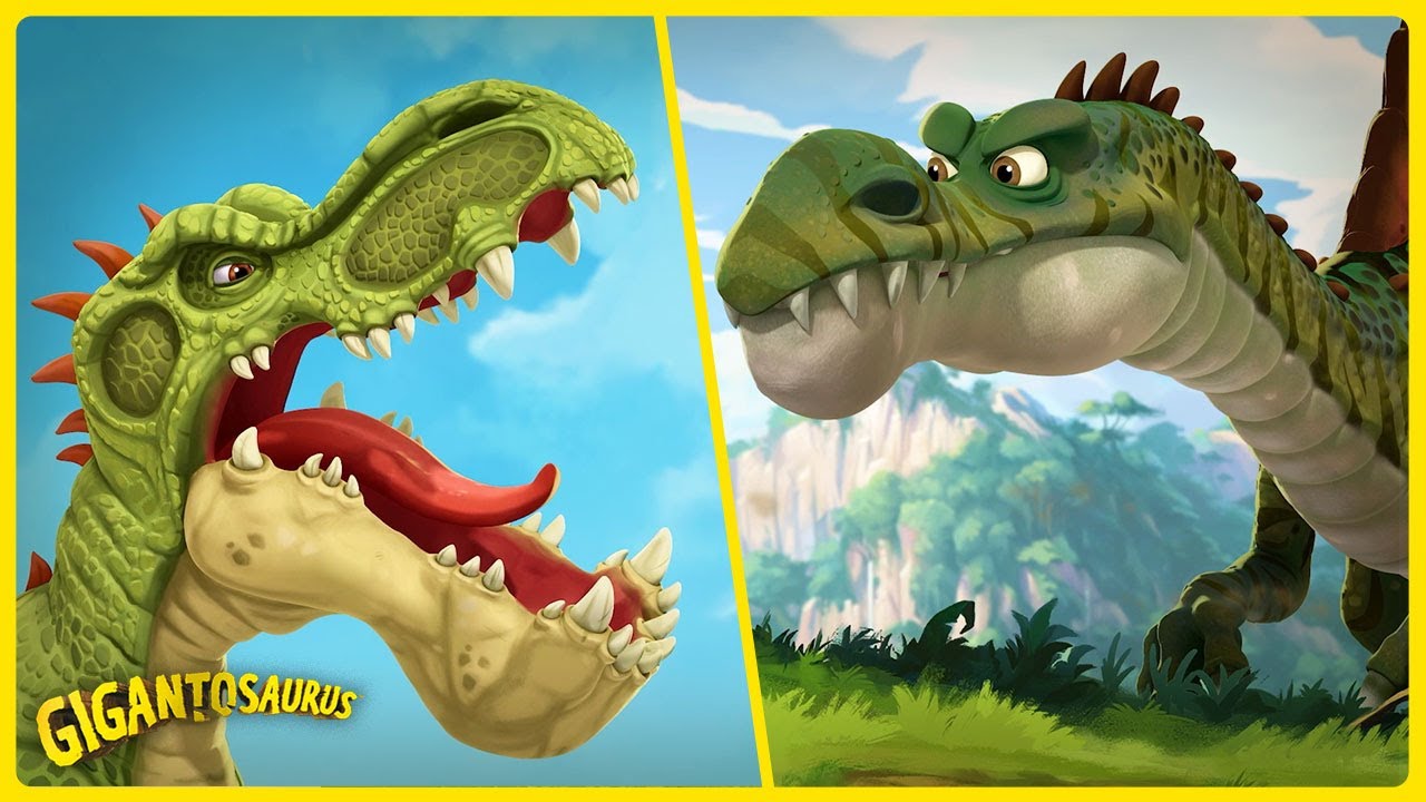 ¡Giganto vs Spinosaurus! El Enfrentamiento Definitivo de Dinos 🦖| Dibujos Animados de Dinosaurios
