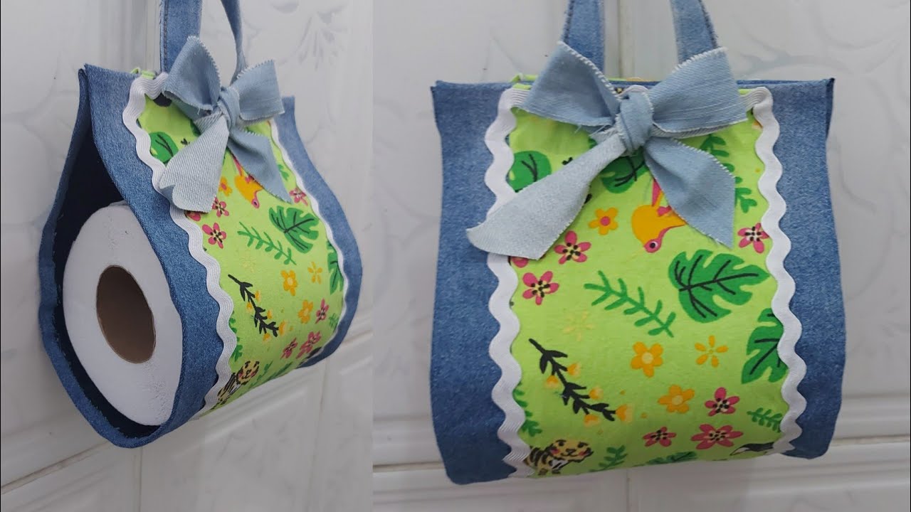 Porta papel higiênico feito com retalhos de jeans 👖 e sem costura | Faça e venda 🤑💰