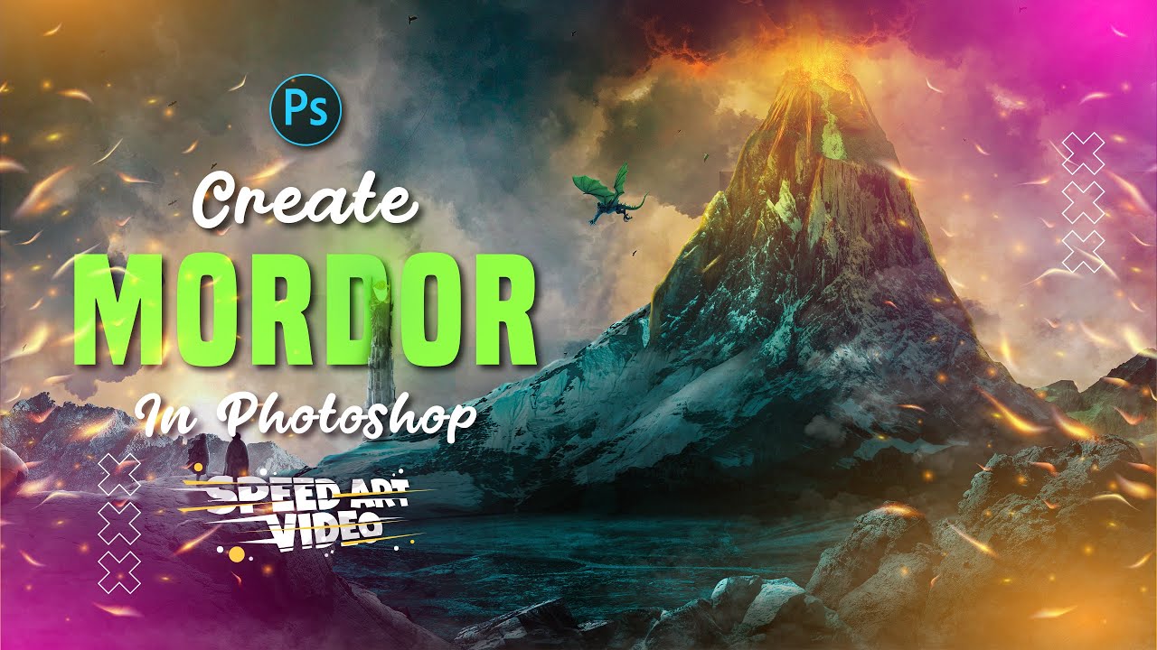 Create Mount Doom Mordor in Photoshop | Speed Art Video