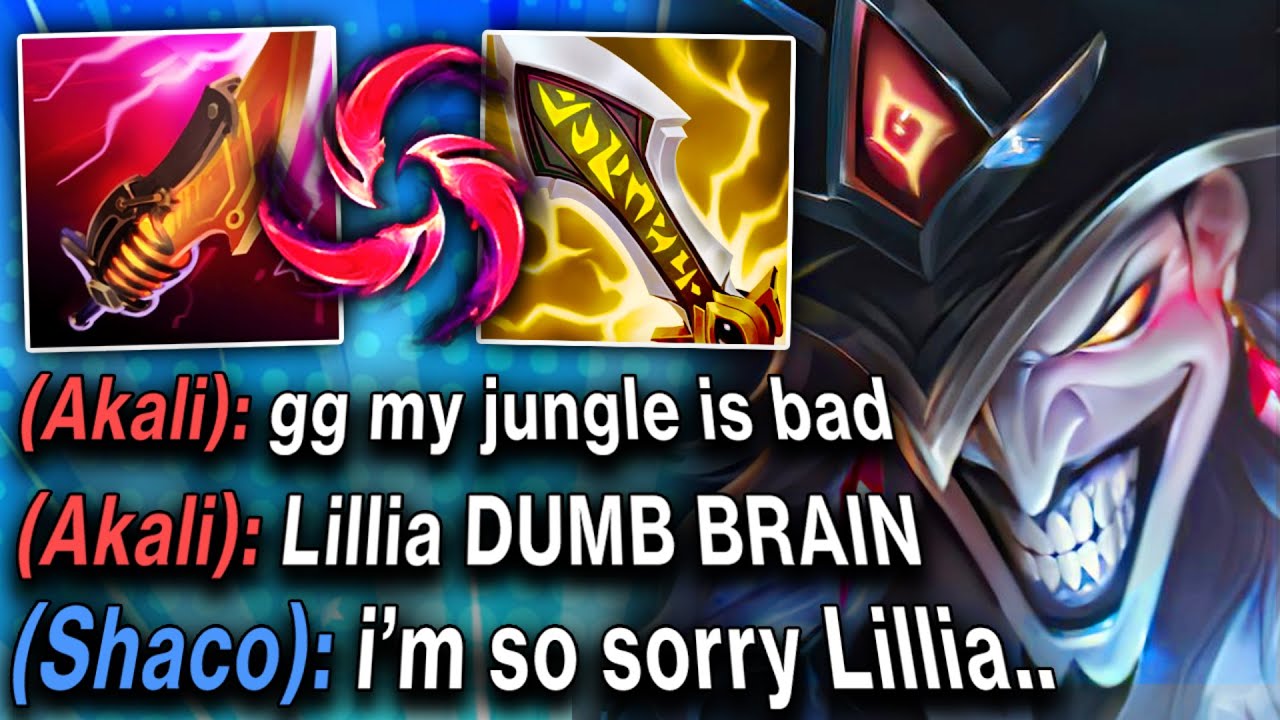 I Made this Lillia go 0/12 with my Crit Shaco Jungle...