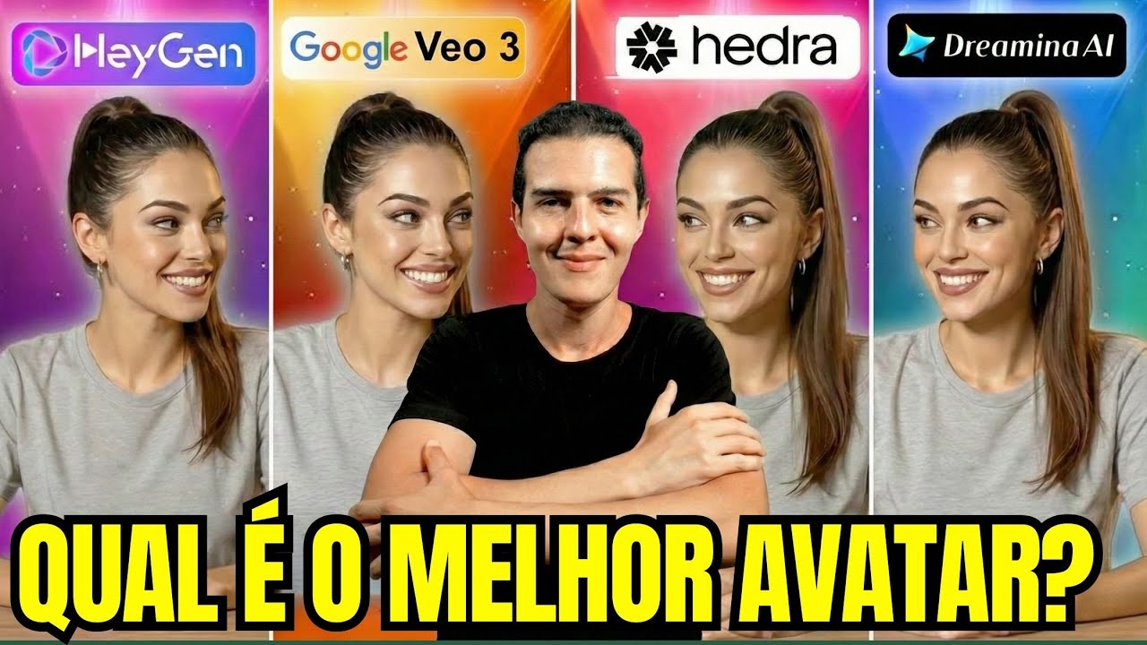 Qual o MELHOR AVATAR de IA fotorrealistas: Heygen, Veo 3, Hedra ou Seedance?