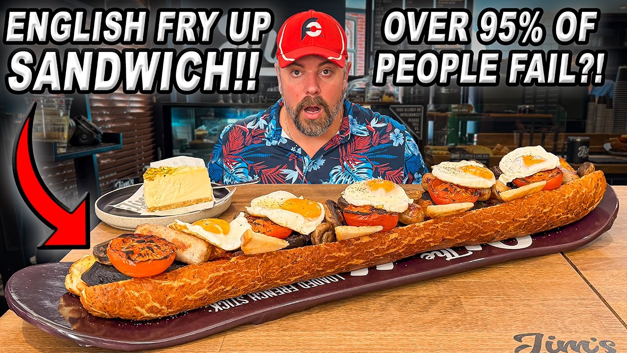 Over 95% of People FAIL Jim's 24-Inch English Breakfast Sandwich Challenge!!