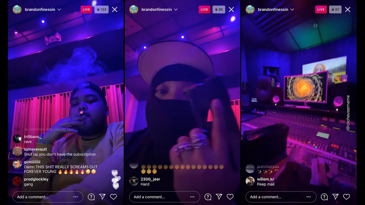 Brandon Finessin Plays Beats For 2 Hours On IG Live (May 3, 2021)