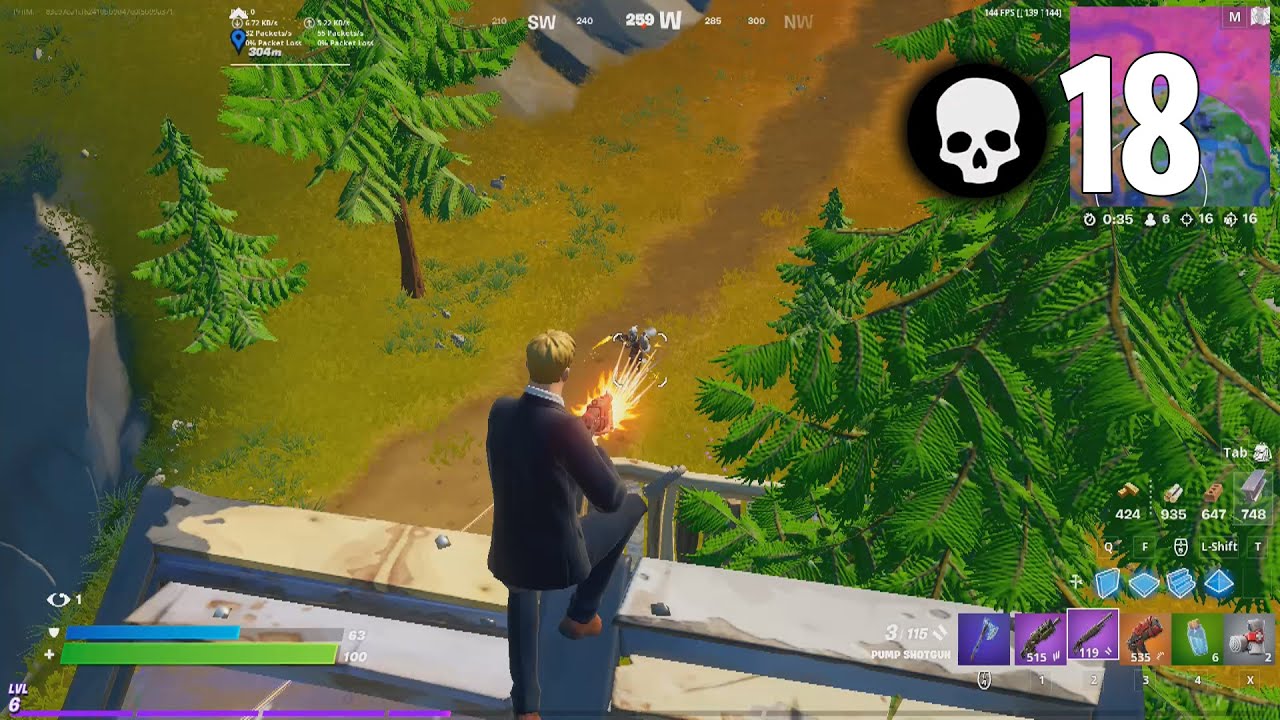 High Kill Solo Squad Season 6 Aggressive Gameplay Full Game No Commentary (Fortnite PC Keyboard)