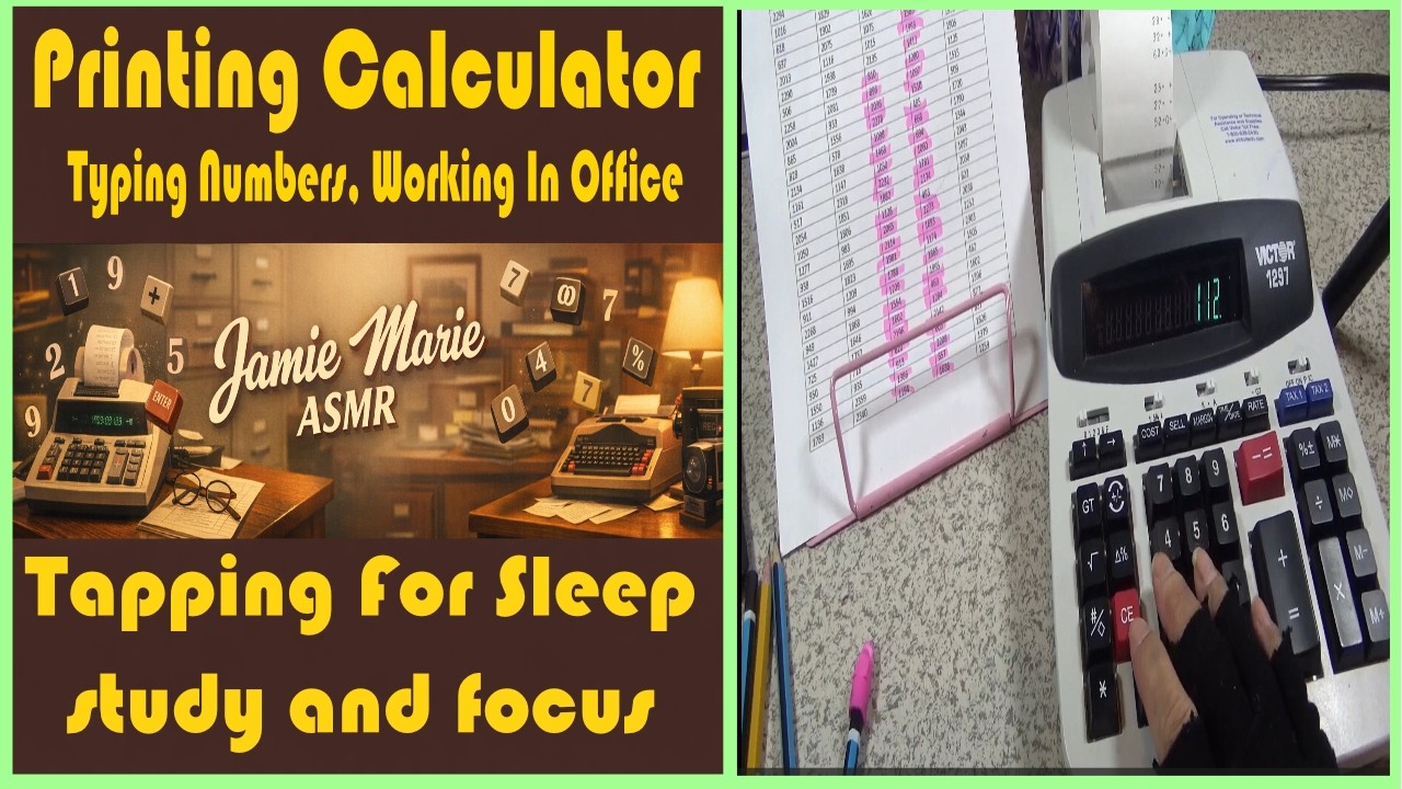 printing calculator typing numbers, working in office #asmr #asmrsounds, #typingasmr #focus