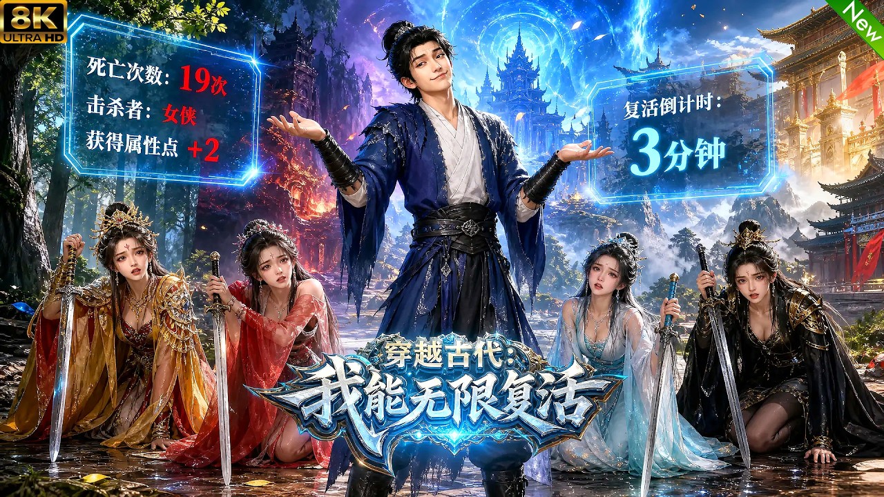 有趣的新动漫！📢穿越到古代，意外激活复活系统，死一次就可以加属性点！求求你们了快来杀我一次！#动漫 #穿越 #anime
