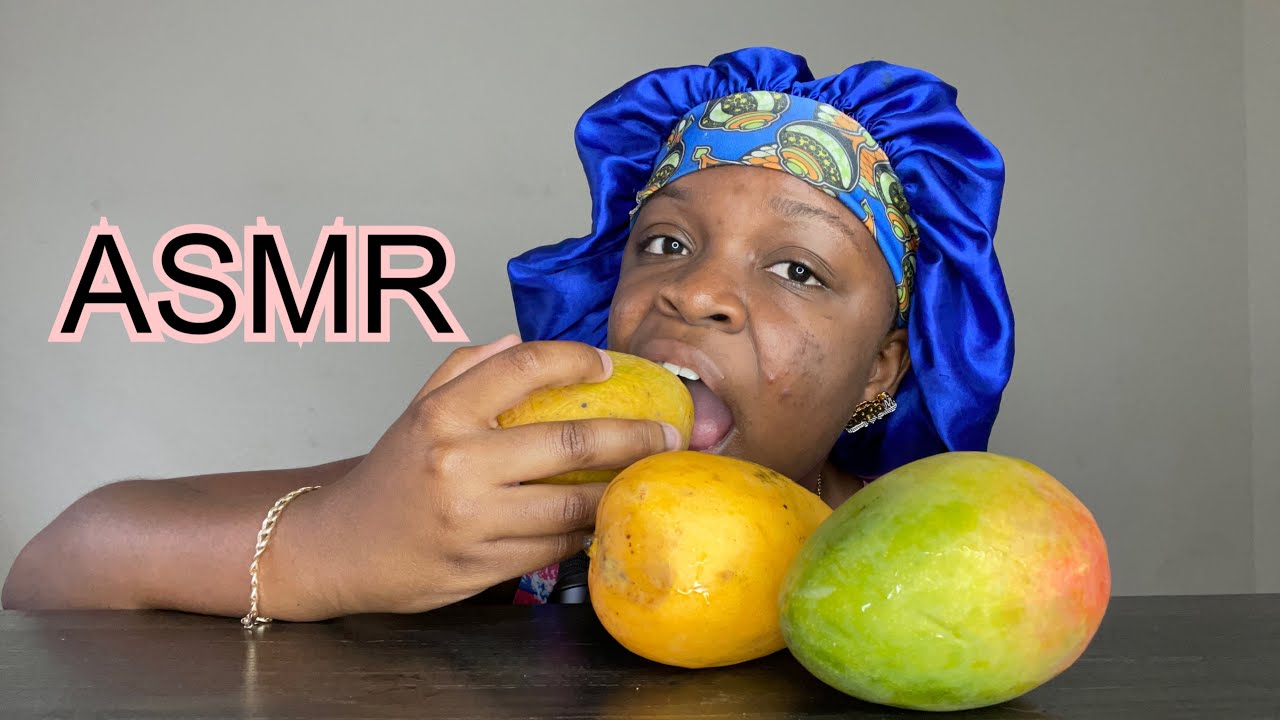 ASMR FRESH JUICY MANGO { MESSY EATING SOUNDS} NO TALKING 