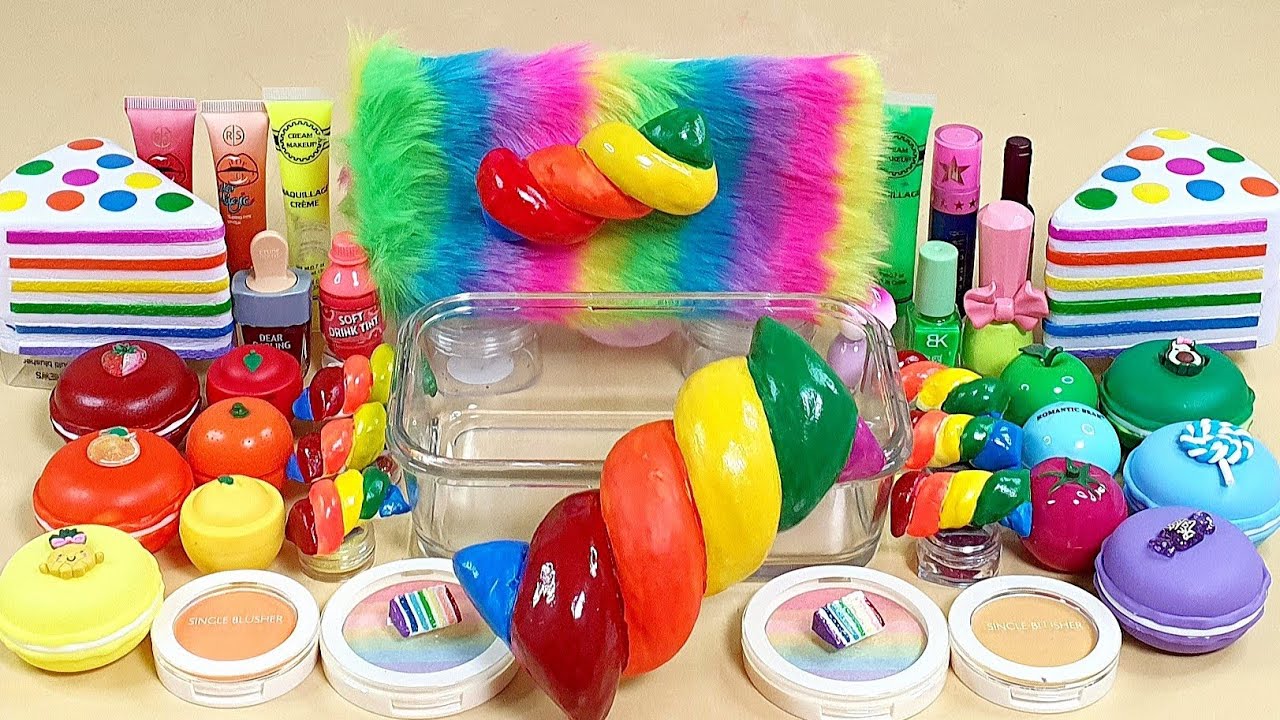 RAINBOW Slime Mixing Random Into Slime! Satisfying Slime Video ASMR