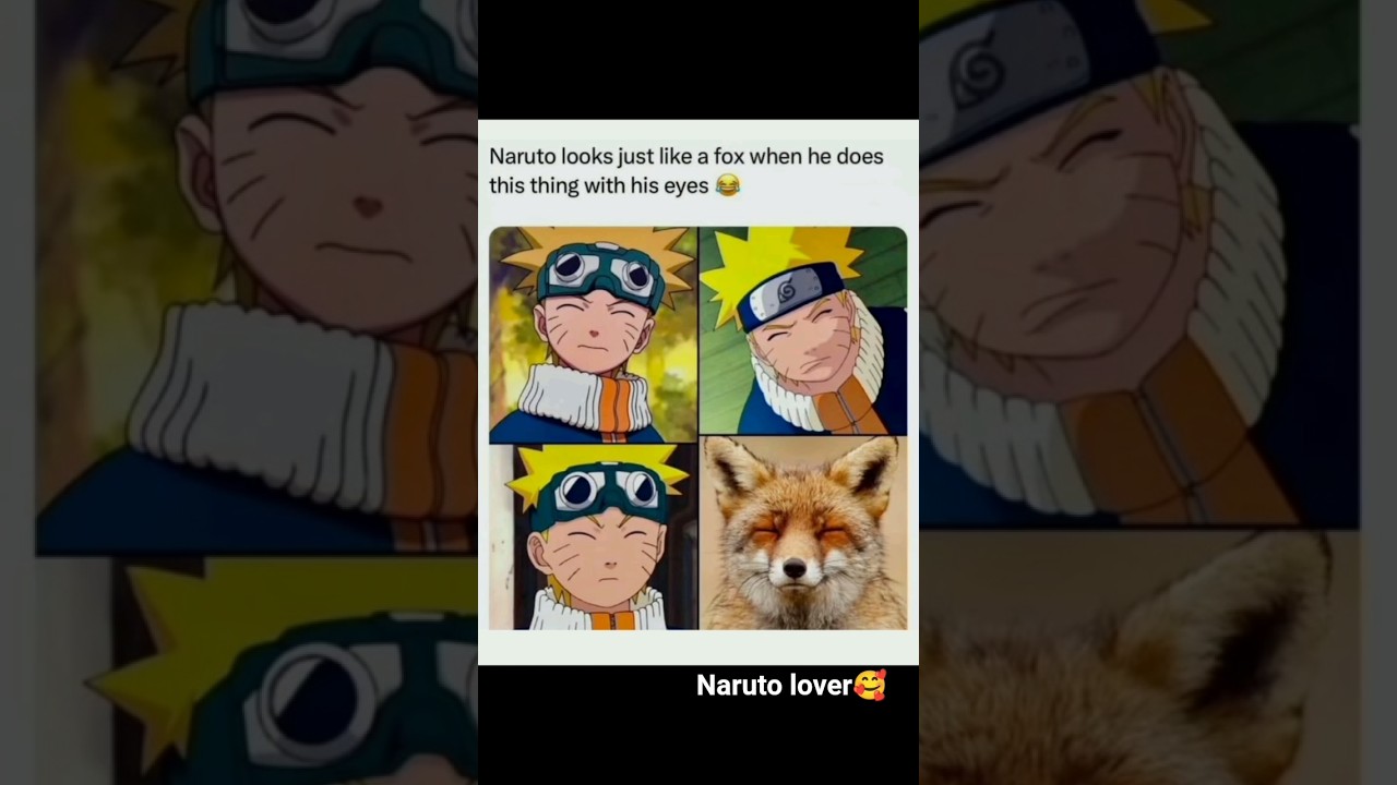 Naruto looks just like a fox when he does thistle thing white his eyes🤣😂 