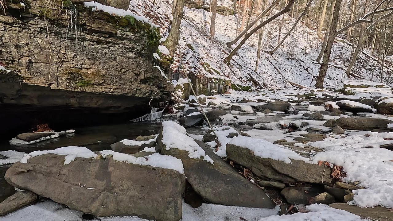 Sun and Ice, Roaring Run 20251206 1013: Nature Sounds and Visuals, Calming & Relaxing