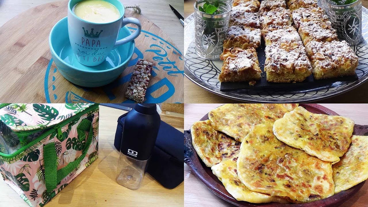 1 journée dans l'assiette d'1 femme débordée- Msemen kefta, gateau pommes, soin cheveux, Lunchbox