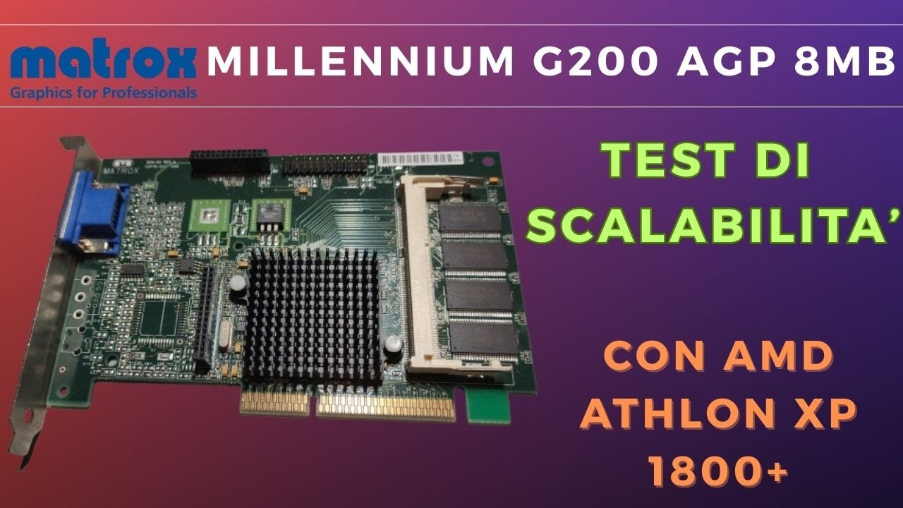 Matrox Millennium G200 - TEST di scalabilità con CPU Amd Athlon XP 1800+